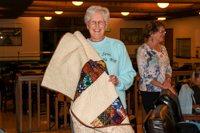 Peggy receives Celeste with Fibonacci Quilt